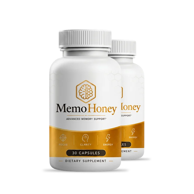 MemoHoney memory and cognitive wellness support capsules, two-bottle pack